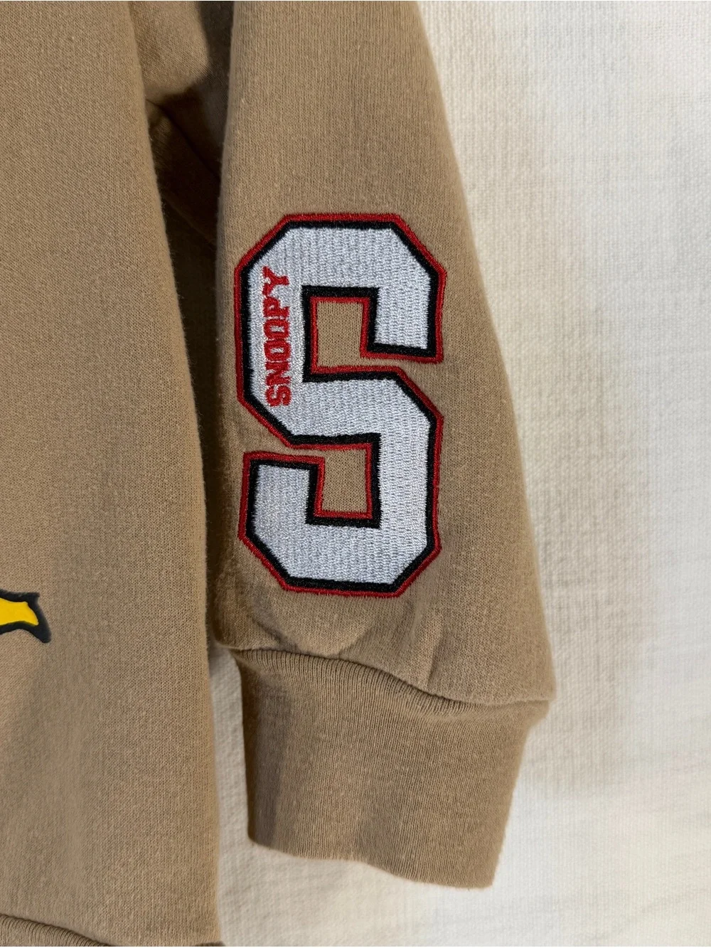 Peanuts Boys Matching Sweat outfit in Tan with Red and Yellow Accents